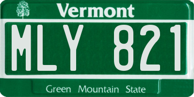 VT license plate MLY821