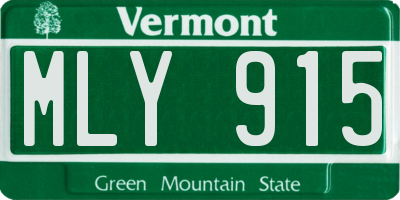 VT license plate MLY915