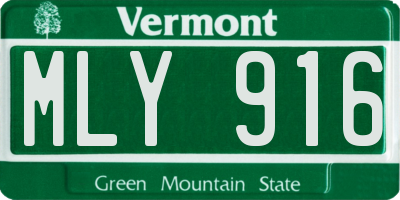 VT license plate MLY916