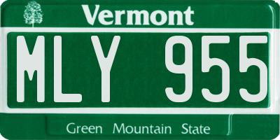 VT license plate MLY955