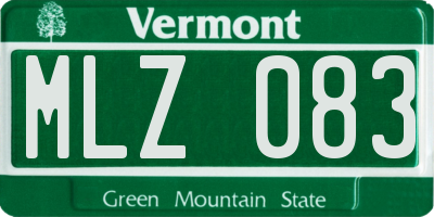 VT license plate MLZ083
