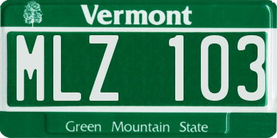 VT license plate MLZ103