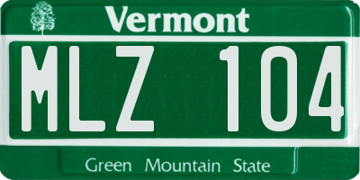 VT license plate MLZ104