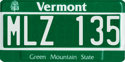 VT license plate MLZ135