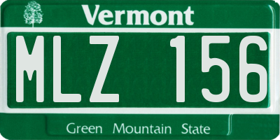 VT license plate MLZ156