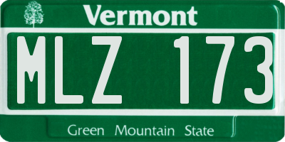 VT license plate MLZ173