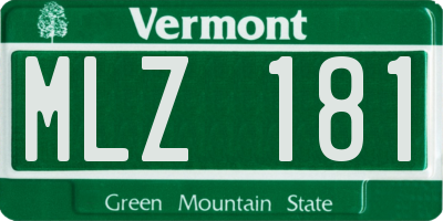 VT license plate MLZ181