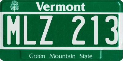 VT license plate MLZ213