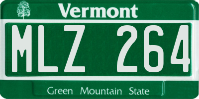 VT license plate MLZ264