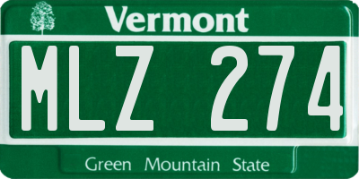 VT license plate MLZ274