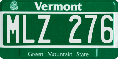 VT license plate MLZ276