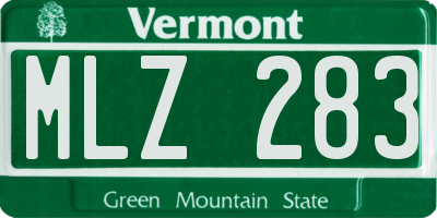 VT license plate MLZ283