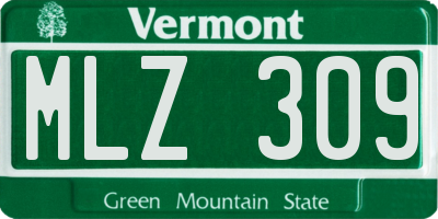 VT license plate MLZ309