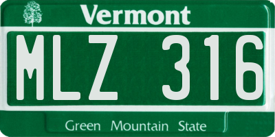 VT license plate MLZ316