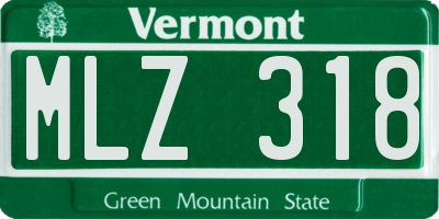 VT license plate MLZ318