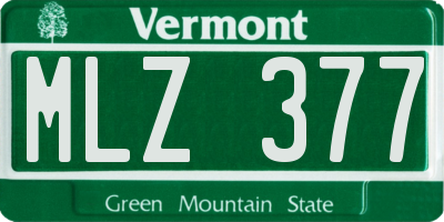 VT license plate MLZ377