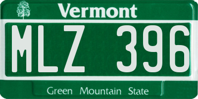 VT license plate MLZ396