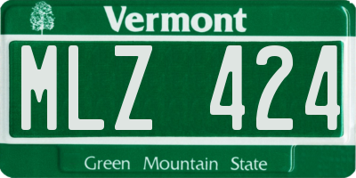 VT license plate MLZ424