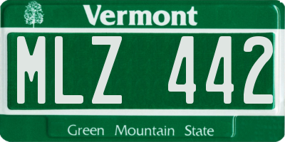 VT license plate MLZ442