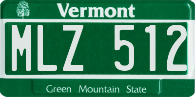 VT license plate MLZ512