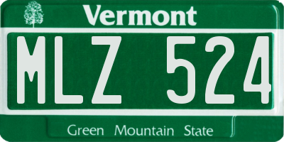 VT license plate MLZ524