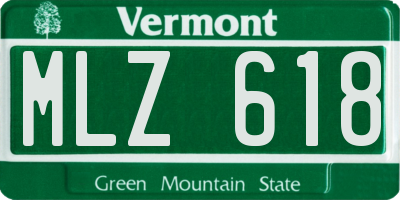 VT license plate MLZ618