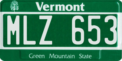 VT license plate MLZ653