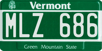 VT license plate MLZ686