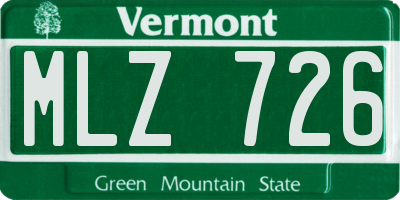 VT license plate MLZ726
