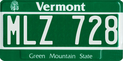 VT license plate MLZ728