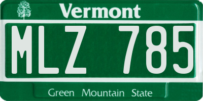 VT license plate MLZ785
