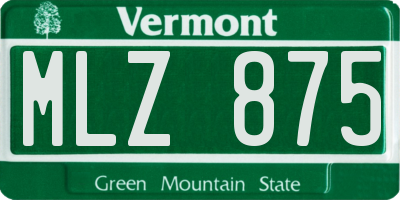 VT license plate MLZ875