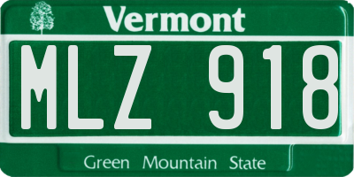 VT license plate MLZ918