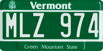 VT license plate MLZ974