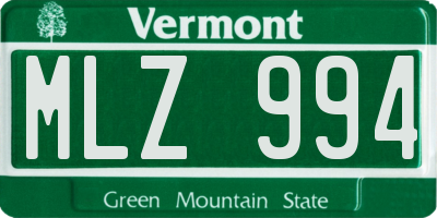 VT license plate MLZ994
