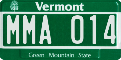 VT license plate MMA014