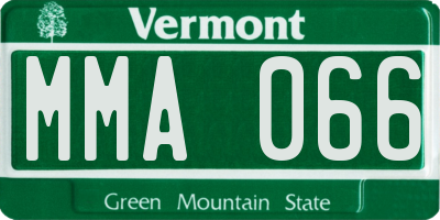 VT license plate MMA066