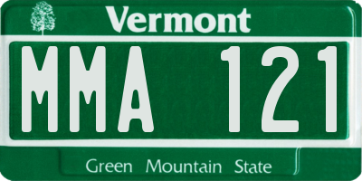 VT license plate MMA121