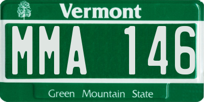 VT license plate MMA146
