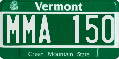 VT license plate MMA150