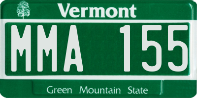 VT license plate MMA155