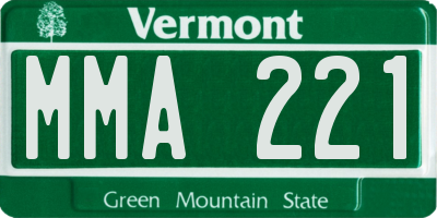 VT license plate MMA221
