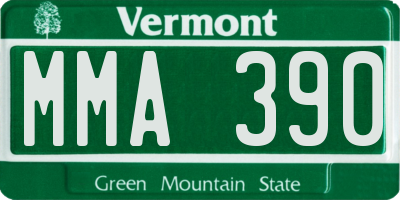 VT license plate MMA390