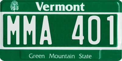 VT license plate MMA401