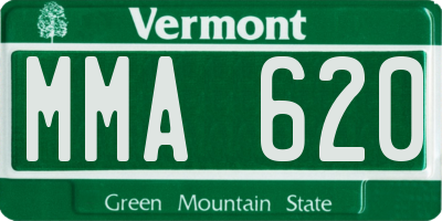 VT license plate MMA620