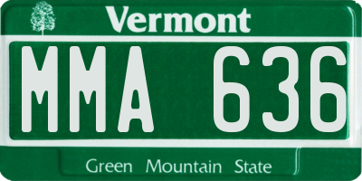 VT license plate MMA636