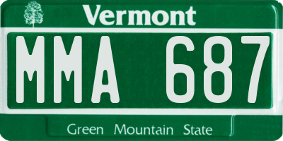 VT license plate MMA687