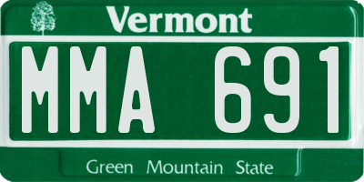 VT license plate MMA691