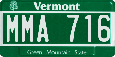 VT license plate MMA716