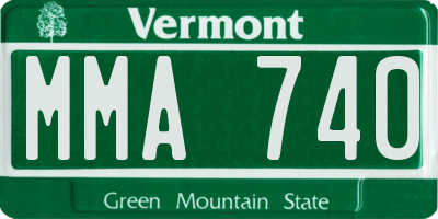 VT license plate MMA740